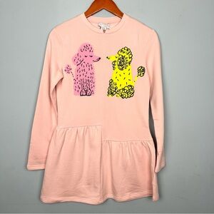 Stella McCartney cotton fleece dress love póddles print size 12 pink long sleeve